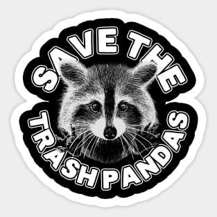 Save the Trash Pandas Raccoon Animal T-shirt Sticker